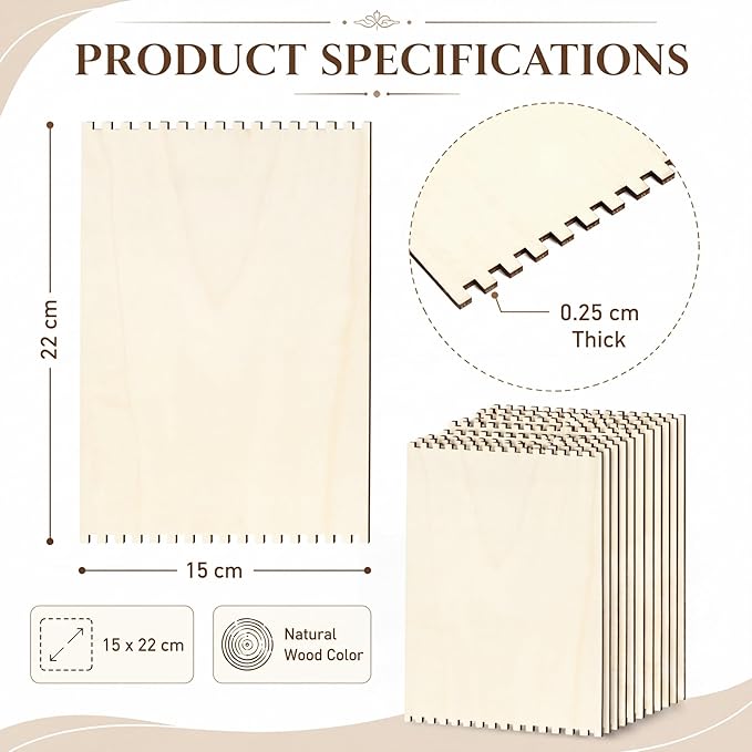 Minatee 18 Pcs Beginners Wooden Loom Notched Weaving Loom Basket Weaving Tools - Image 2
