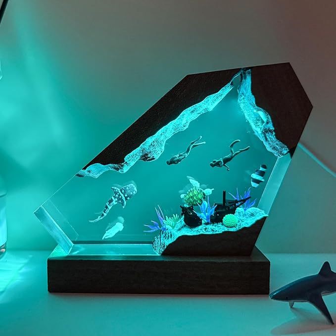 Whale Shark Resin Lamp, Handmade Resin Night Light - Image 5