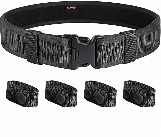 Duty Belt w/ 4 Keepers 2" Nylon Stiff Utility Belt Police Law Enforcement Security Work Patrol Gear Carrier XXL