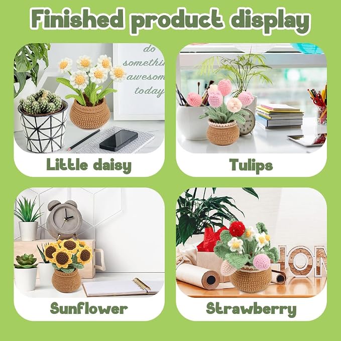 kgxulr Crochet Kit for Beginners, Tulip Crochet Starter Kit Beginner for - Image 7