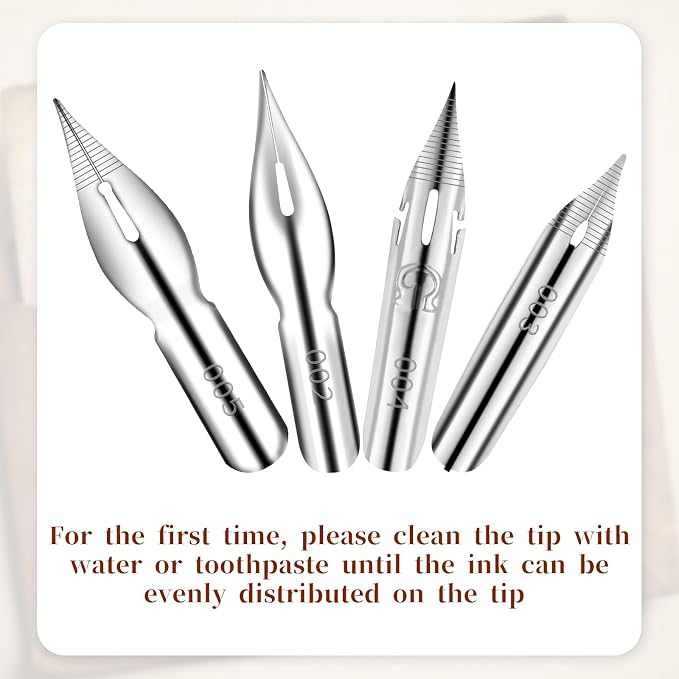 14 Pcs Calligraphy Nibs Dip Pen Nibs Holders - Image 3
