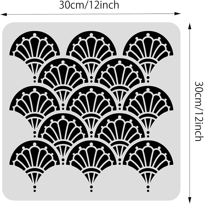 BENECREAT 12x12 Inch Art Deco Stencil - Image 2