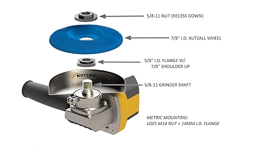 Kutzall Original Shaping Dish - Very Coarse, 4-1⁄2" (114.3mm) Dia. X 7⁄8" (22.2mm) Bore -Woodworking Angle Grinder Attachment for DeWalt, Bosch, Milwaukee. Abrasive Tungsten Carbide DW412O550