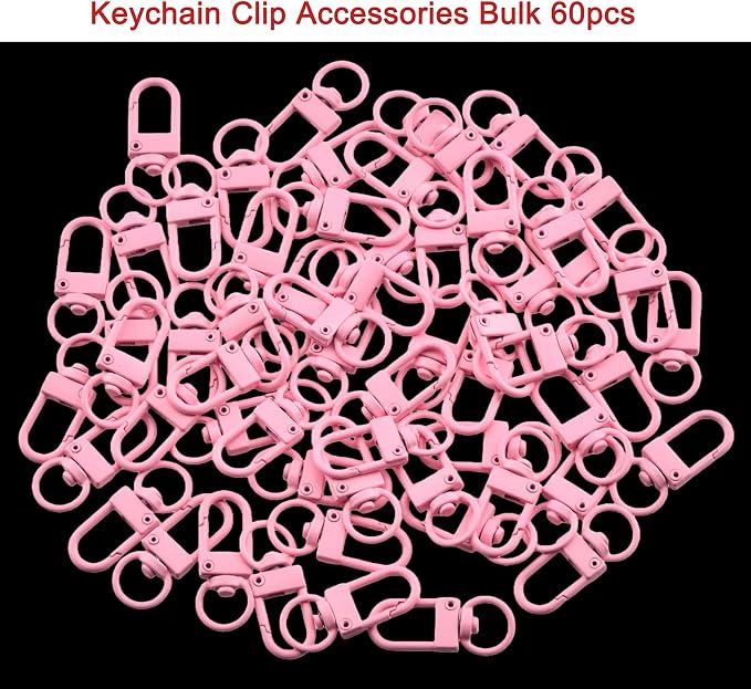 Keychain Clasp Keychain Clip Accessories Bulk 60pcs Colorful Lobster Claw Clasps - Image 2