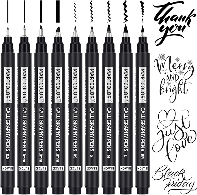 MARTCOLOR Calligraphy Pens, 9 Size Calligraphy Pens by MARTCOLOR