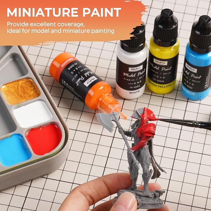 Nicpro 72 Colors Model Paint Set, 20ml Ready to Use Modeling Acrylic Paints | - Image 3