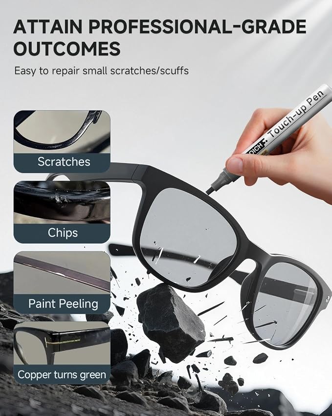 Matte Black Eyeglass Frame Touch Up Paint Pen, All-in-One Touch Up Kit - Image 3