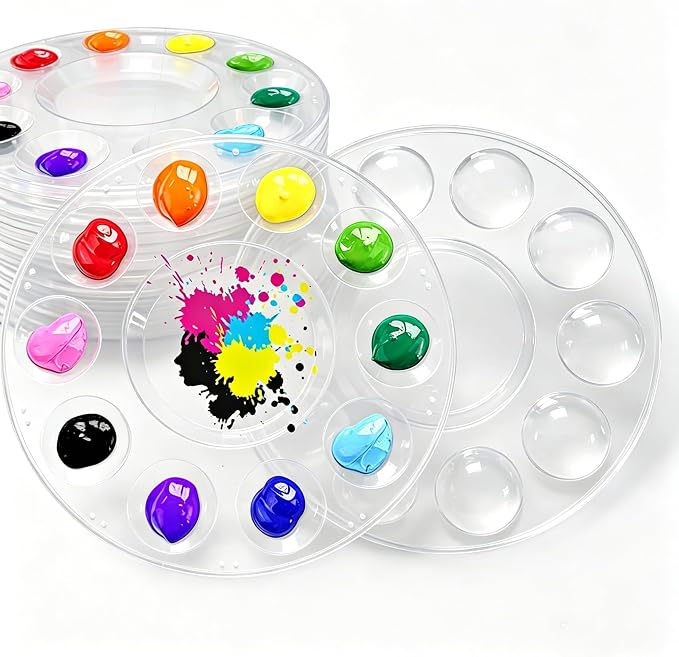 28Ps Clear Paint Tray Palettes Plastic by Hulameda