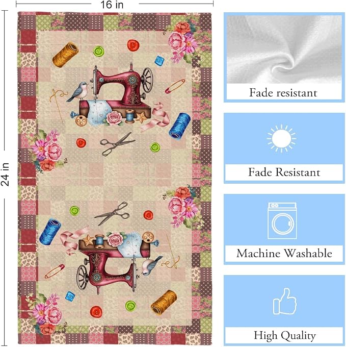 Quilters Gifts Kitchen Towels, Sewing Quilting Lovers Gifts Kitchen Towels - Image 2