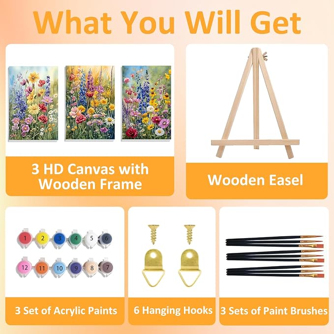 Mandun 3 Pack Paint by Numbers Kit - Image 4