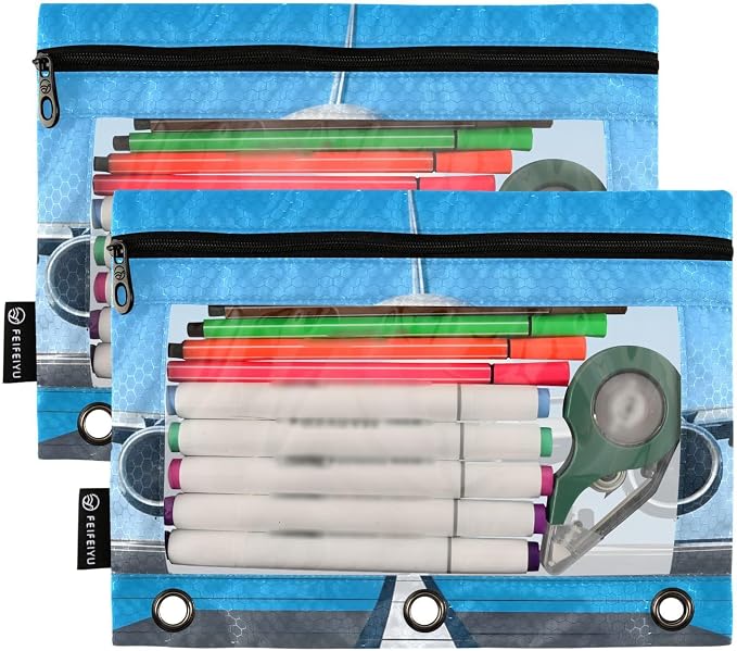 White Airplane Aircraft Pencil Pouch - Image 2