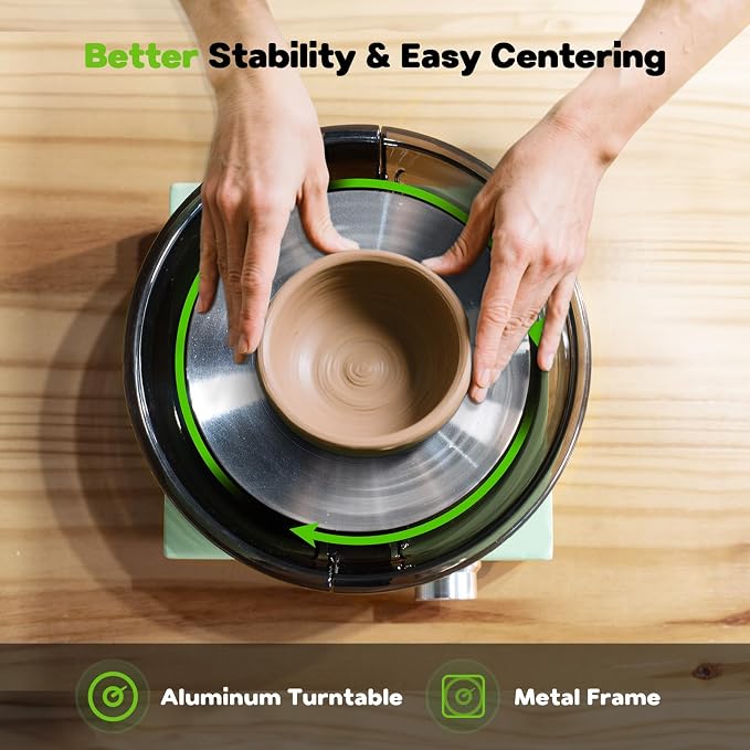 Mini Pottery Wheel for Kids, Teens | 6" Two-Way Rotation Clay Wheel, Removable - Image 3