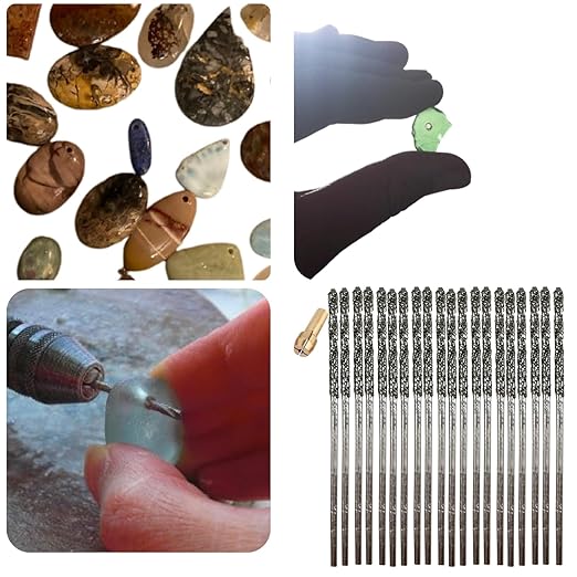 Drilax 1mm Diamond Drill Bit Set (20-Pcs) with Collet | Compatible with Dremel Rotary Tools | for Jewelry Making, Glass, Stone, Seashells & Gemstones