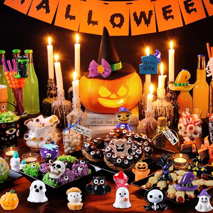 DIYDEC 32pcs Halloween Mini Resin Figures 32 Styles Tiny Resin Animals Little - Image 4