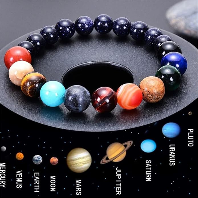 ONLYJUMP Planet Bracelet Solar System Universe Galaxy Bracelet Handmade Natural - Image 5