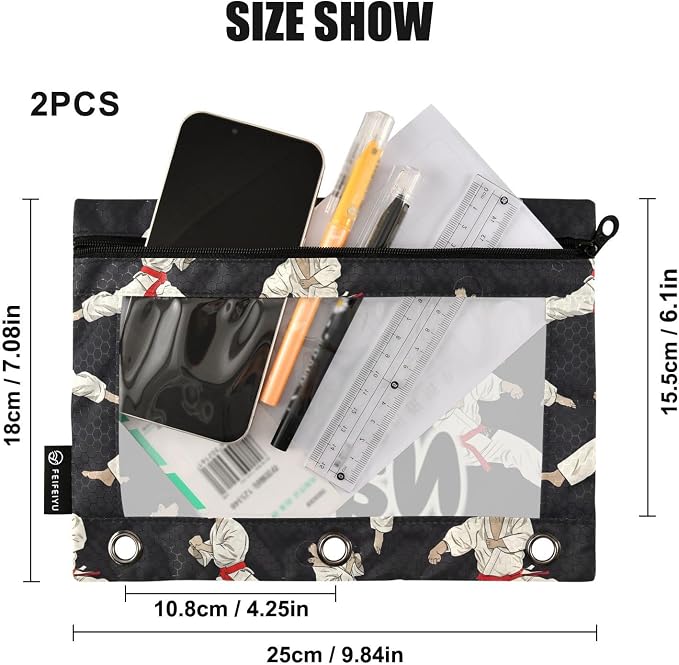 Custom Karate Black Pencil Pouch - Image 3