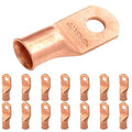 SELTERM 15pcs 2/0 AWG 5/16" Stud - UL Heavy Duty Battery Terminal Connectors, Bare Copper Battery Cable Lugs, 00 Gauge Wire Connectors, Electrical Battery Cable Ends, Ring Terminals Copper Lugs