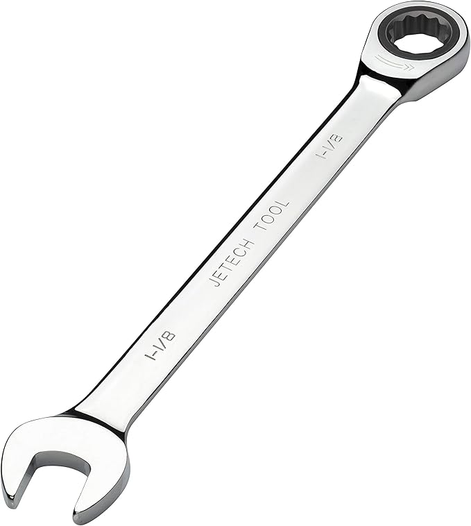Jetech 1-1/8" Ratcheting Combination Spanner (5 Pack) - Metric Industrial Grade Cr-V Steel Gear Wrench in Polished Chrome Finish