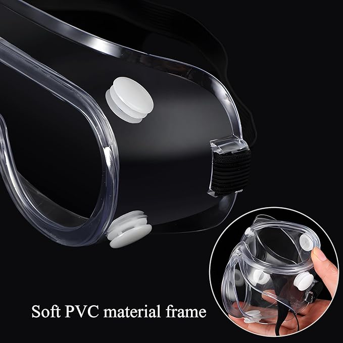 Safety Goggles Anti Fog Lab Goggles Clear Protective Eye Goggles Adjustable Safety Goggles for Chemistry Lab Mowing