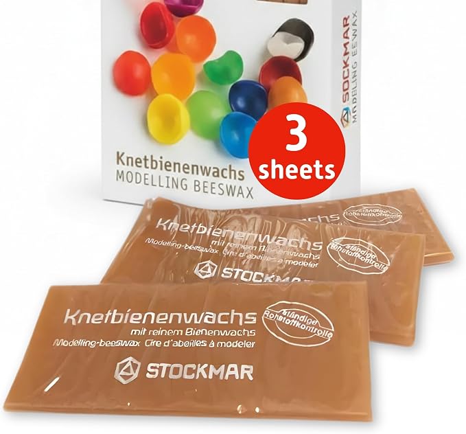 Stockmar Modelling Beeswax Sheets – 3 Sheets of Natural Color by Stockmar