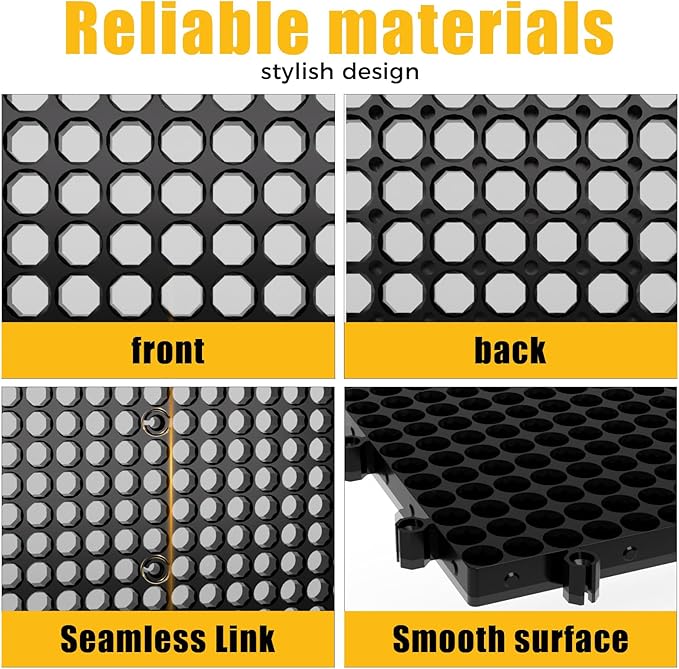 6 Black Plastic Peg Board Set Contains 200 Accessories, High Load-Bearing, Rust-Proof, Non-Sagging, Non-Grooved, Tools Can be Styled at Will, and the Tool Storage System Gives You a New Experience