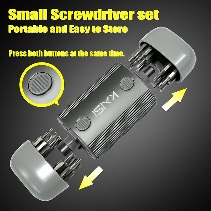 Kaisi Precision Torx Screwdriver Set 28 in 1,Mini Flathead and Phillips Torx T1-T20 Star Pentalobe CRV Small Screwdriver Set for Computer, Watches, Electronics, Eyeglasses Tools Repair Kit
