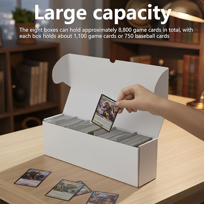 RLAVBL 8-Pack 1100 Count Trading Card Storage Box - Image 4