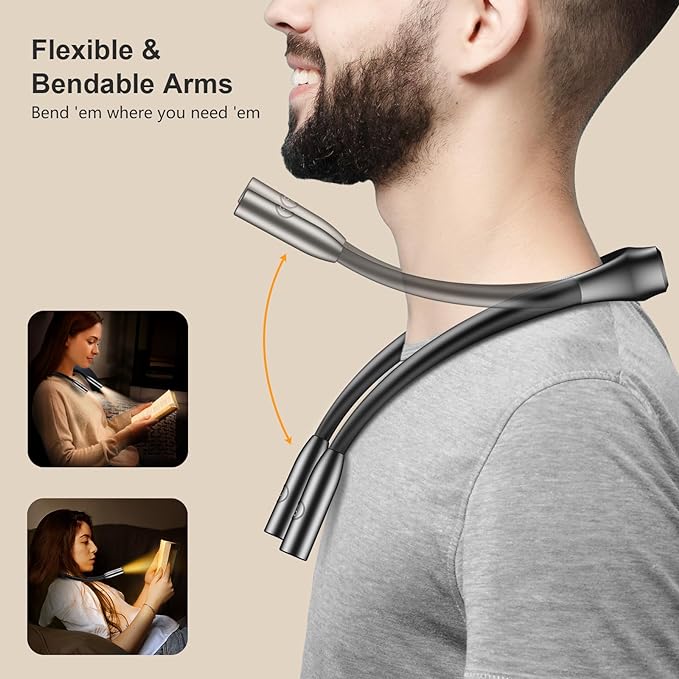 Gritin Book Light, Eye Caring 3 Colors & Dimmable Brightness Reading Light | - Image 4