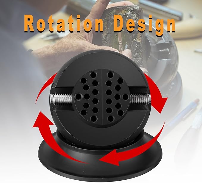 DZQ Ball Vise 3" Engraving Setting Tool 360°Rotation Professional Ball Vise 36PCS Attachment Jewelry Engraving Block Tools(Black)