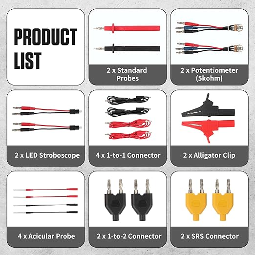 68PCS Automotive Circuit Test Lead Kit, Multimeter Test Leads Set with Electrical Breakout Leads Terminals, Alligator Clips, Needle Probes & Banana Plug Adapters