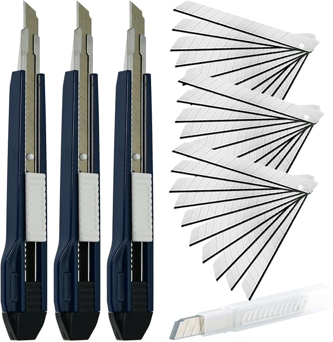 9mm Snap Off Utility Knife High Hardness Retractable Box Cutters by WEKOIL