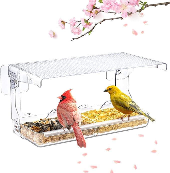 SUNALLY Window Bird Feeder for Outdoors, Outside Wild Bird Watching for by SUNALLY