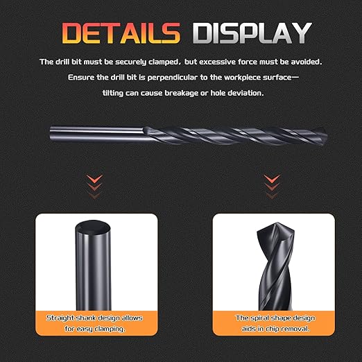 Drill Bit, 6.7mm Cutting Diameter, 4241 HSS Nitriding Black 118° Cutting Angle Versatile Jobber Bits - (Applications: for Drilling Plastic Wood Soft Metal), 10-Pieces