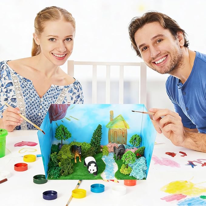 Ecmln 8 Pcs Cardboard Diorama Kit Includes Diorama Box - Image 5