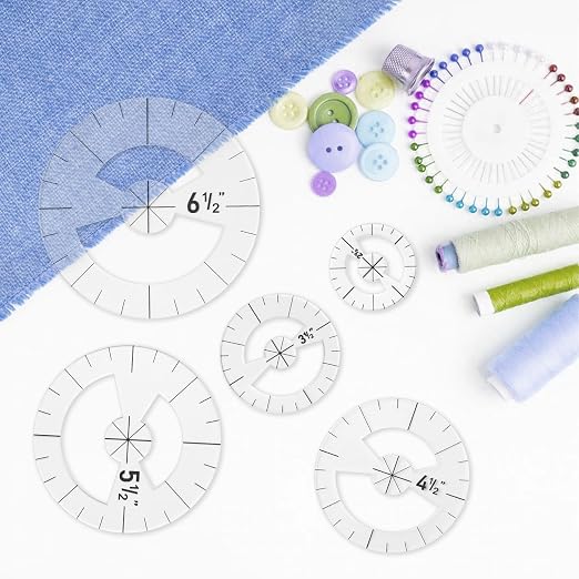 Imeepa 5PCS Clear Acrylic Circle Template Rulers - Image 4