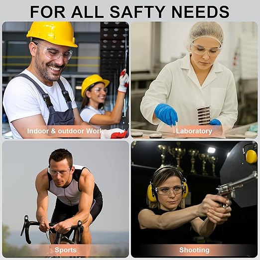 Clear Safety Glasses 80 PACK,ANSI Z87.1 Safety Glasses Bulk, Universal Fit,Impact and Scratch-Resistant Clear Eye Protection for men, Lab,Construction,Shooting Range,Woodworking,Outdoor