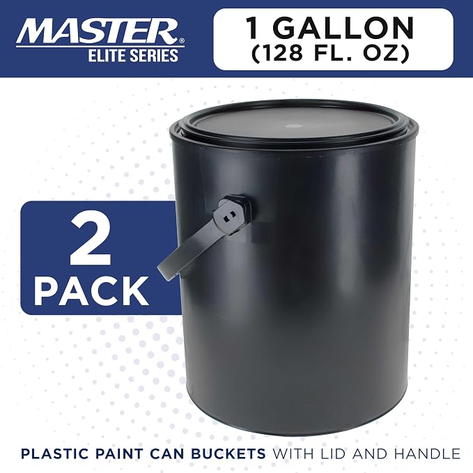 Master Elite 1 Gallon Empty Plastic Paint Can Bucket, 128 fl. oz. All-Plastic - Image 2