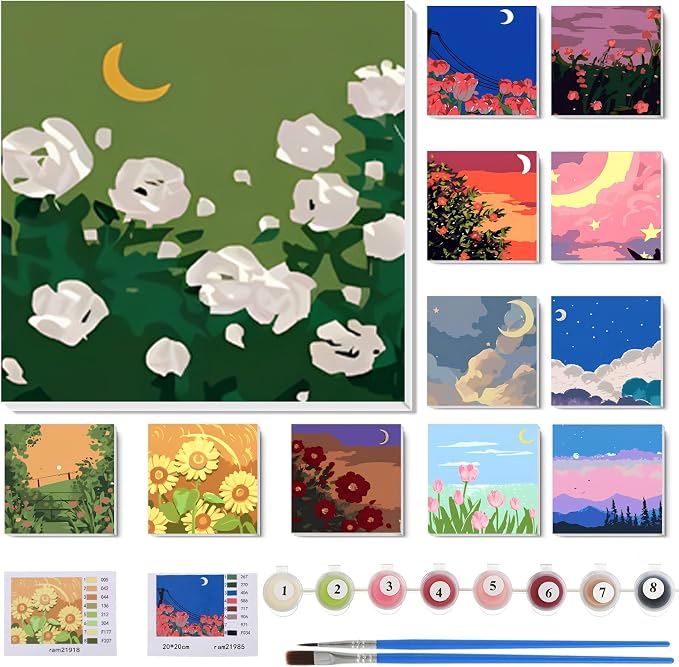 Nezyo 12 Sets Paint by Numbers Kit by Nezyo