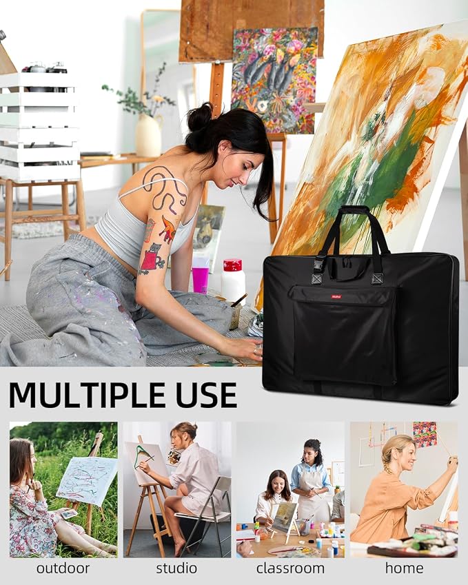 Nicpro Art Portfolio Bag 20 x 26 Inches, Waterproof Nylon Artist Case Carrying - Image 6