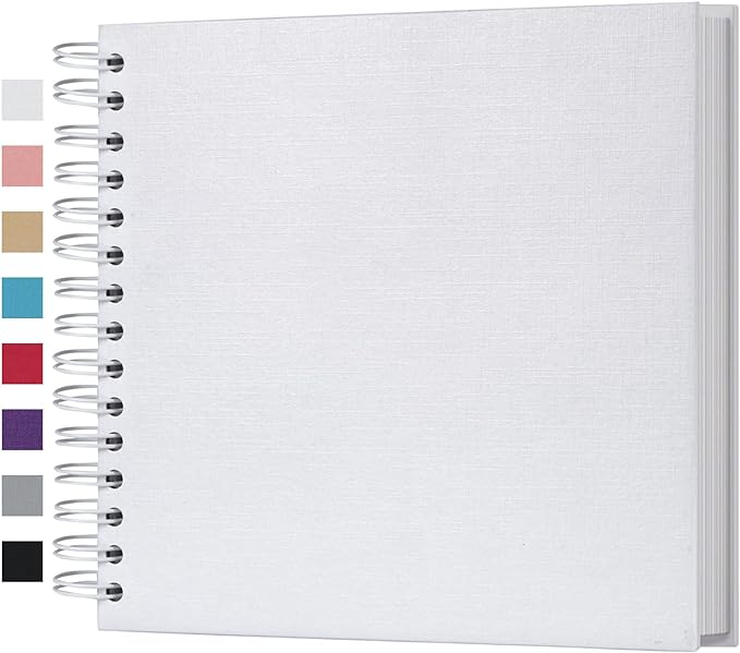 potricher 8 x 8 Inch DIY Scrapbook Photo Album 80 Pages Thick Kraft Blank White by potricher