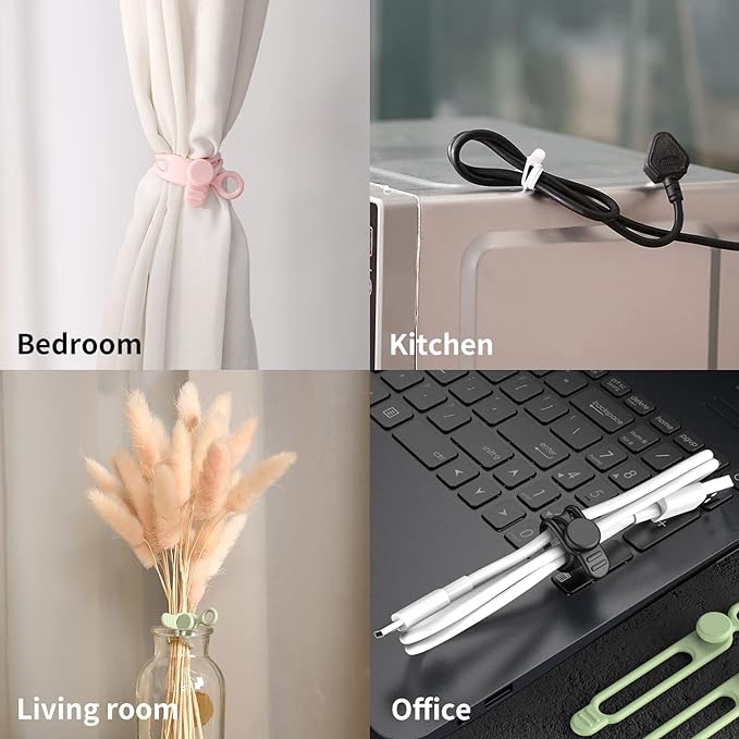 UMUST Silicone Cable Ties, Reusable Cable Management Organizer, Cable Straps - Image 5