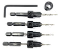 FTG USA Countersink Drill Bit Set 4 Pc #4 (7/64") Wood Bit, Tapered Bit, Stop Collar, Hex Wrench for Woodworking