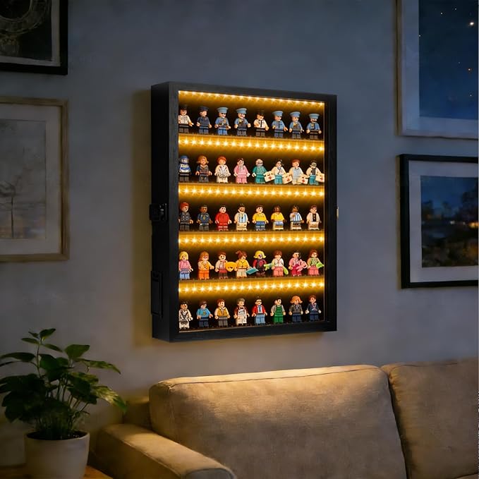 Minifigure Display Case – Black 16″ × 11″ × 2″ Showcase Cabinet - Image 6