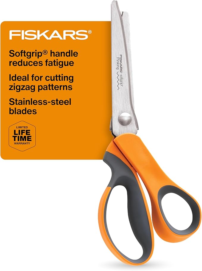 Fiskars SoftGrip Pinking Shears, 8 Inch Fabric Scissors by Unknown