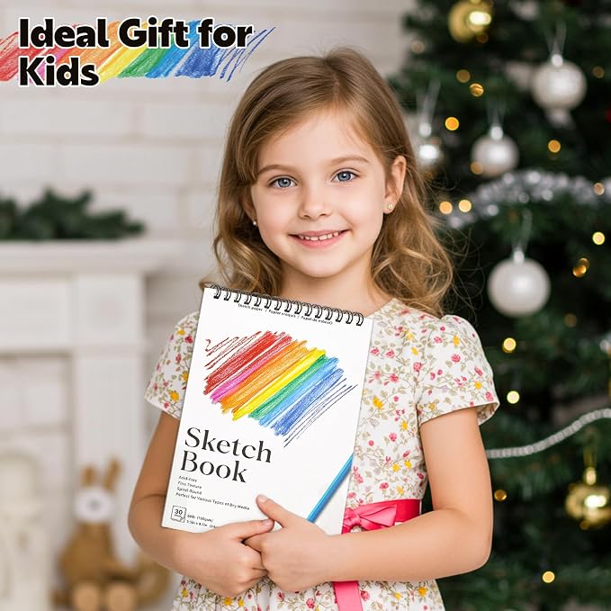 12 Pack Small Sketch Books, 5.5 x 8.5 Inch Mini Sketchbook, 68lb/100gsm Spiral - Image 7