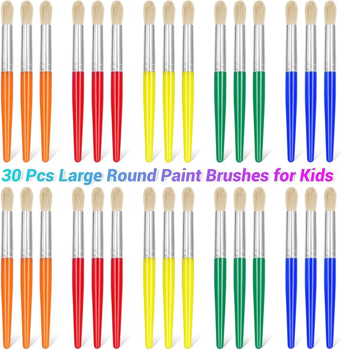 30Pcs Paint Brushes, Anezus Round Paint Brushes by anezus