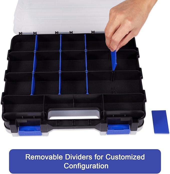 Hardware Organizer Box with 34 Compartments & Removable Dividers - Image 4
