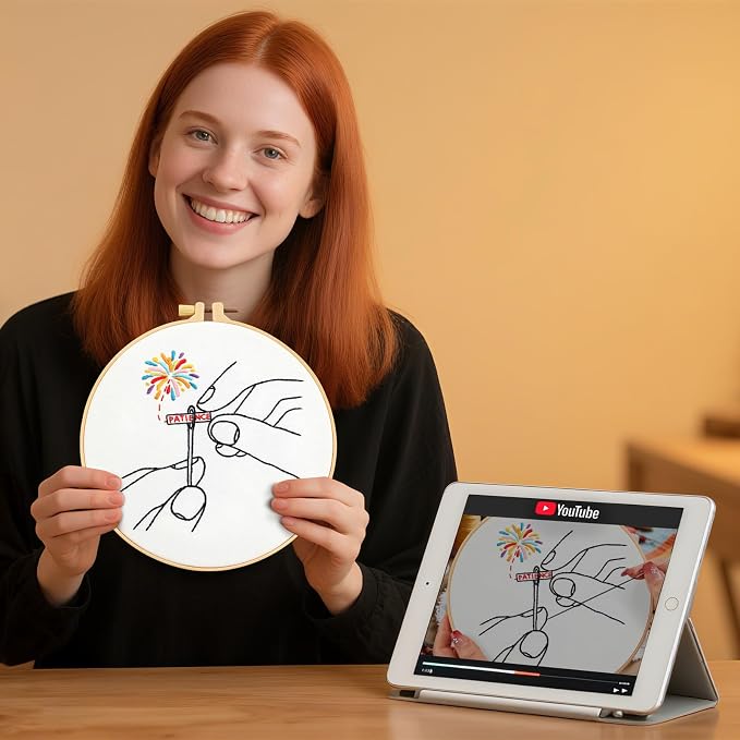 Beginner Embroidery Starter Kit, Easy Hand Embroidery Kits - Image 4