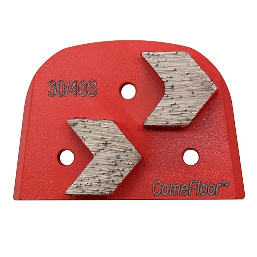 Concrete Floor Grinding Discs, Diamond Metal Grinding Tooling for Lavina Grinders, Concrete Preparation & Thin Epoxy Remove, Double Arrow Segments 30/40 Grit Soft Bond, Pack of 9