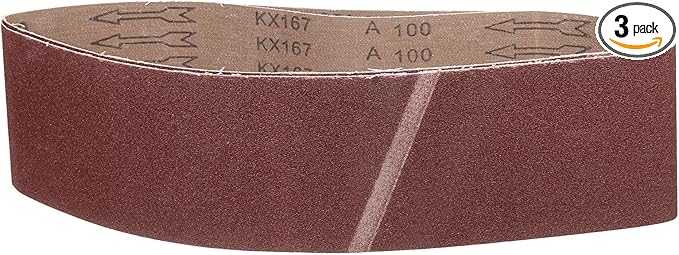 6 x 48 Inch Sanding Belt, 3 Pcs 100 Grit Knife Sharpener Belts Work Sharpening for Belt Sander Knife Carving Tool Metal Working